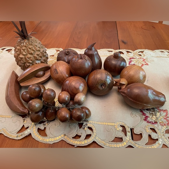 Vintage MCM Wooden Fruit and bowl - Picture 9 of 14